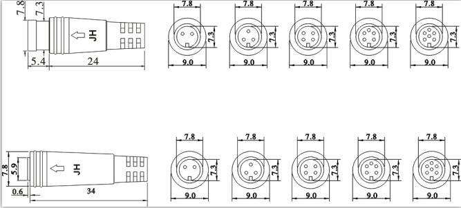 防水插頭規(guī)格圖紙 防水插頭規(guī)格圖紙