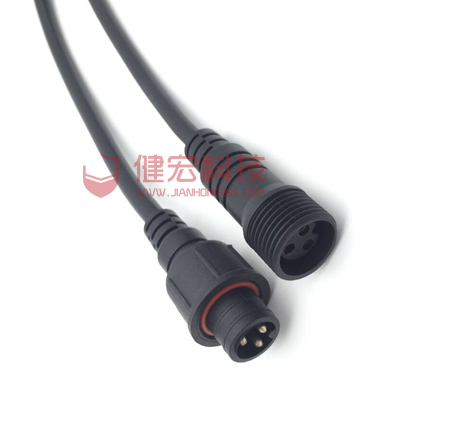 LED戶外燈具用3p圓形防水連接器